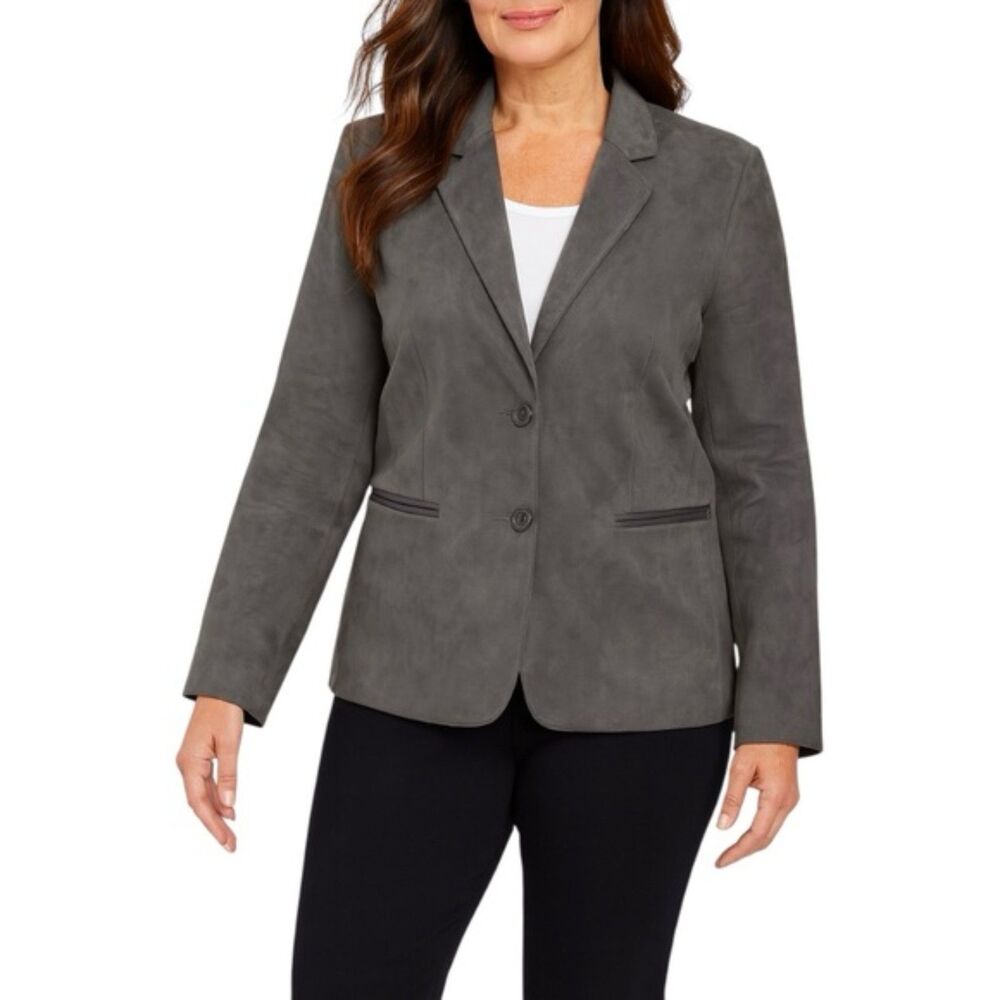 Casual Corner Women’s Stretch Faux Suede Blazer | Size 12
